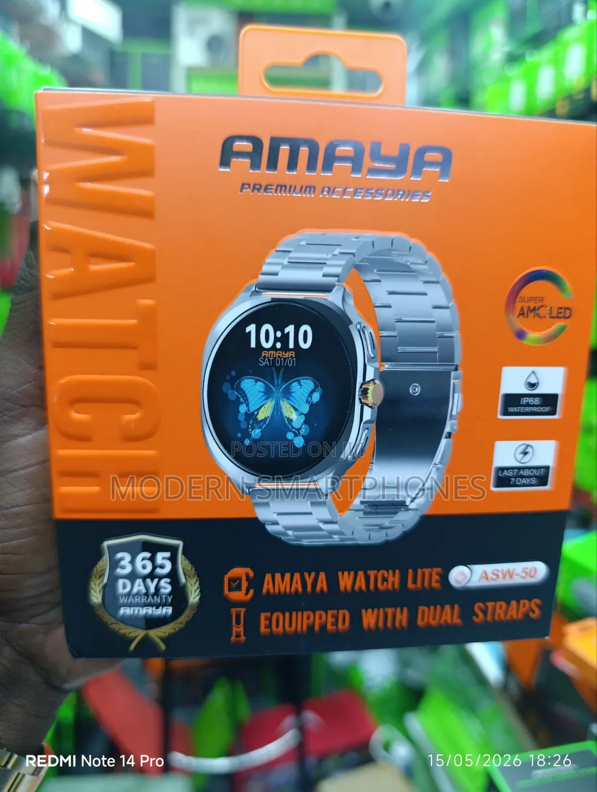 Amaya Watch Lite Asw 50 Rquipped With Dual Straps