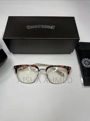 Chrome Hearts Clubmaster-Style Glasses. Animal Print