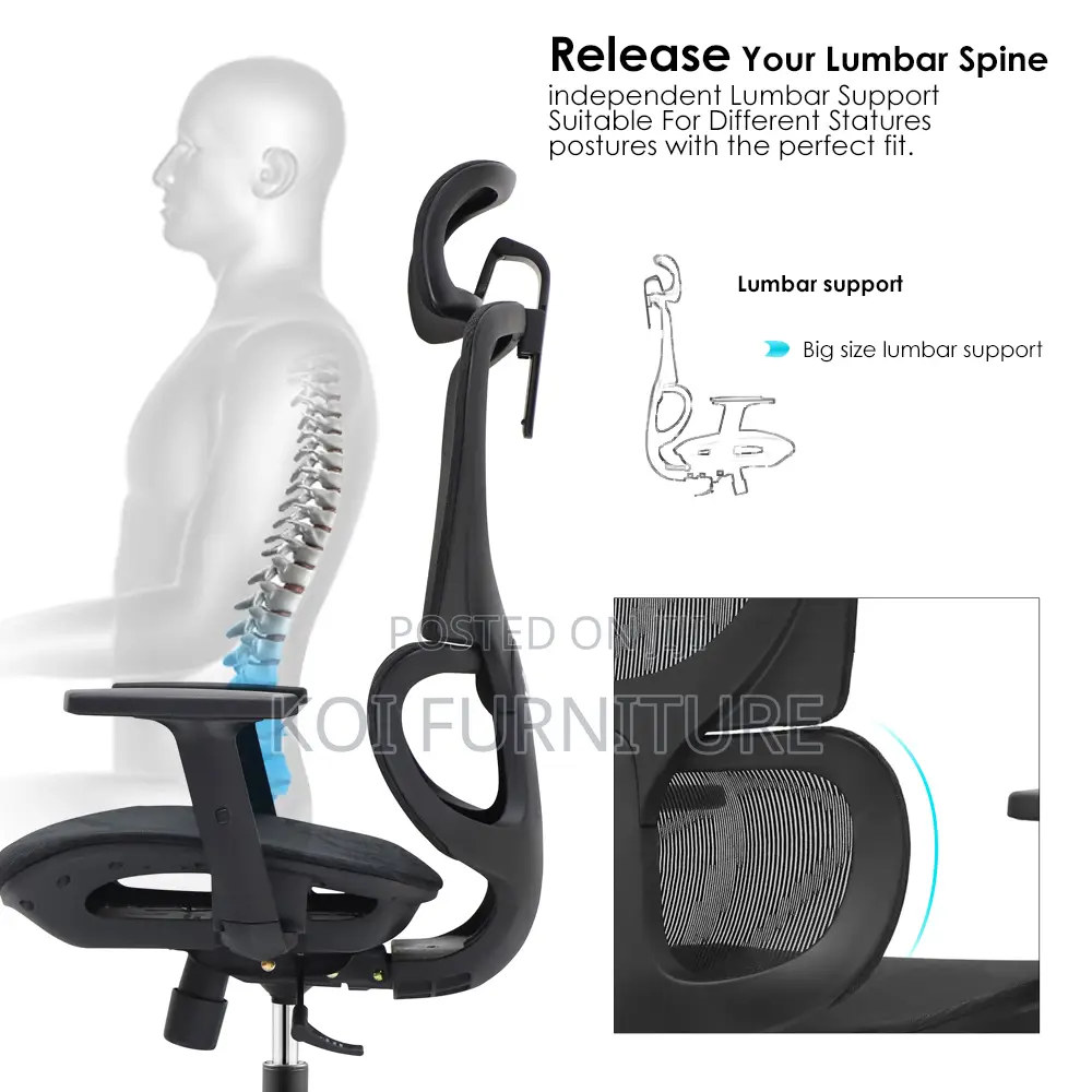 Chair Black Ergonomic Mesh Office Chairs With Headrests Footrests
