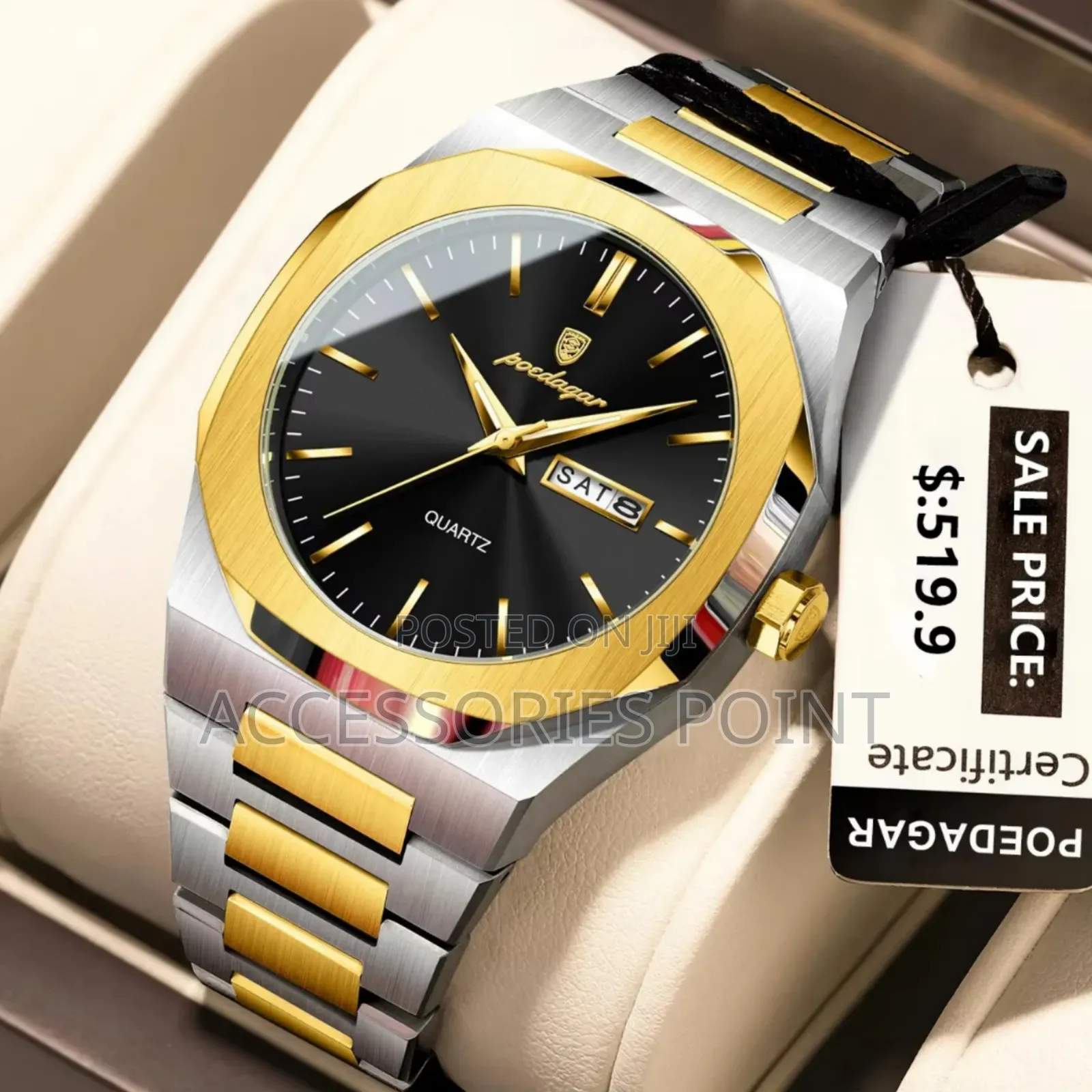 Chronograph Men's Waterproof Gift Watch, Luminous, Stainless Steel,Box