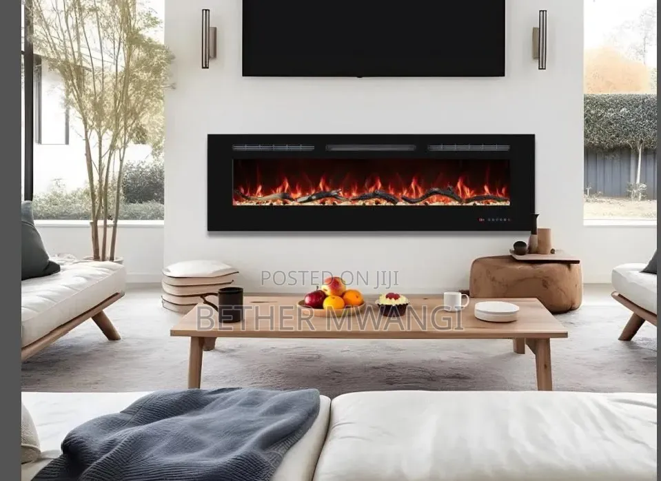 Led 50-Inch Modern Electric Fireplace Heater With Remote Control