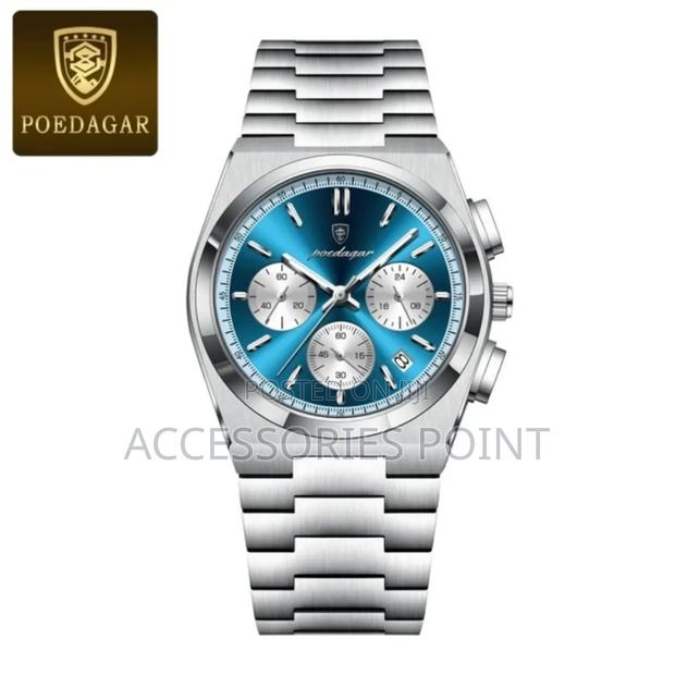 Poedagar Men Gift Watch,Stainless Steel Waterproof Chronograph,(Boxed) - thumbnail 3
