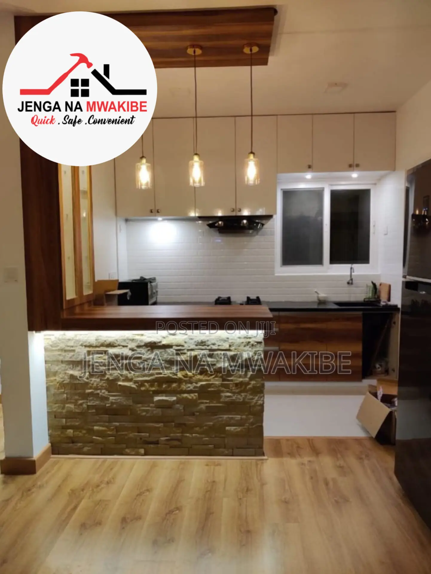 Stone Cladding Kitchen Counter Design and Installation