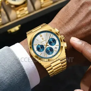 Poedagar Mens Gift Watch Stainless Steel Waterproof Chronograph(Boxed)