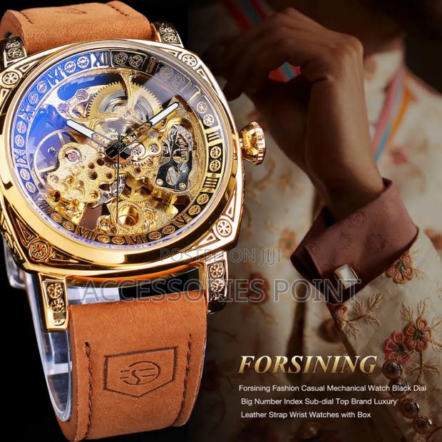 Automatic Mechanical Self Wind Skeleton, Waterproof Watch