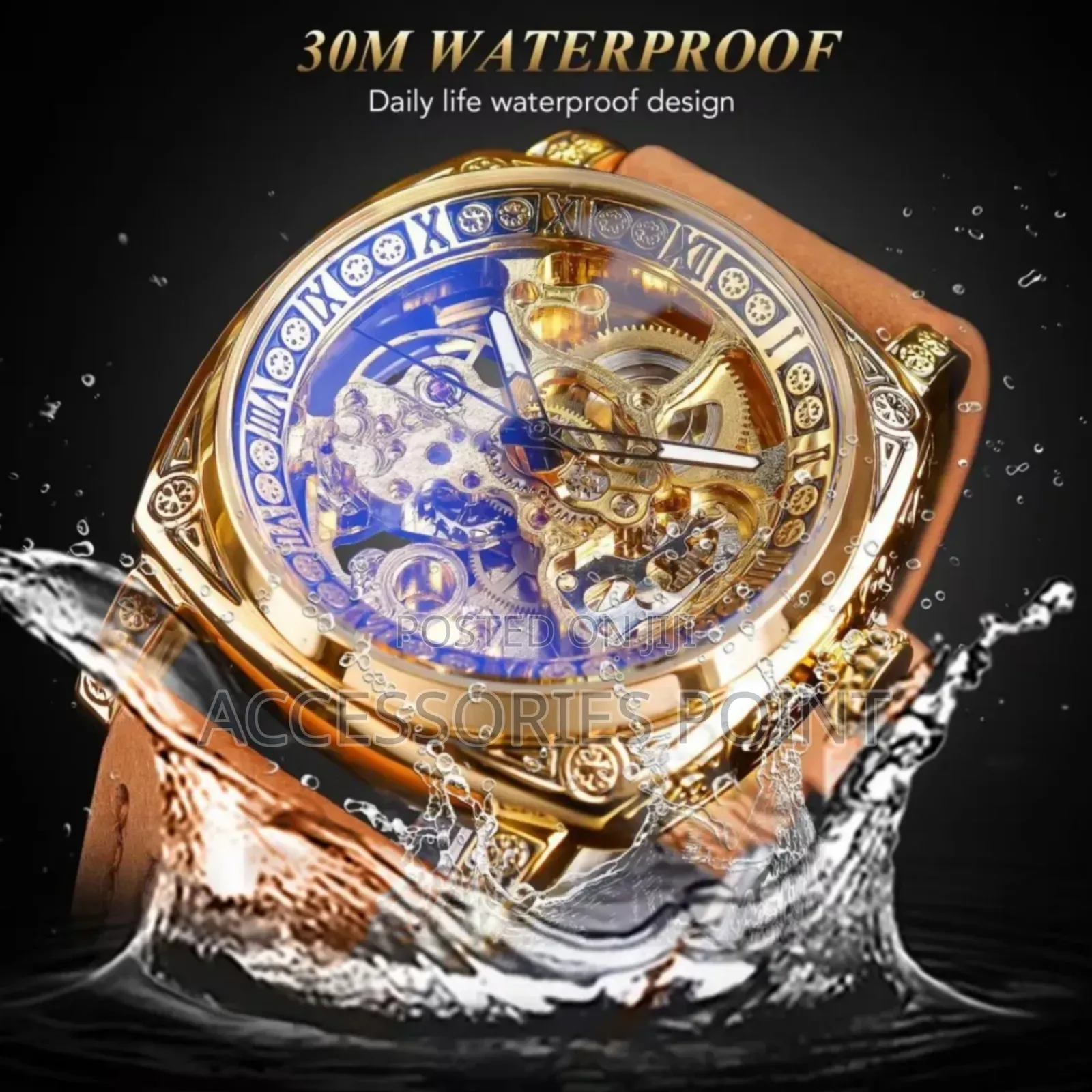 Automatic Mechanical Self Wind Skeleton, Waterproof Watch