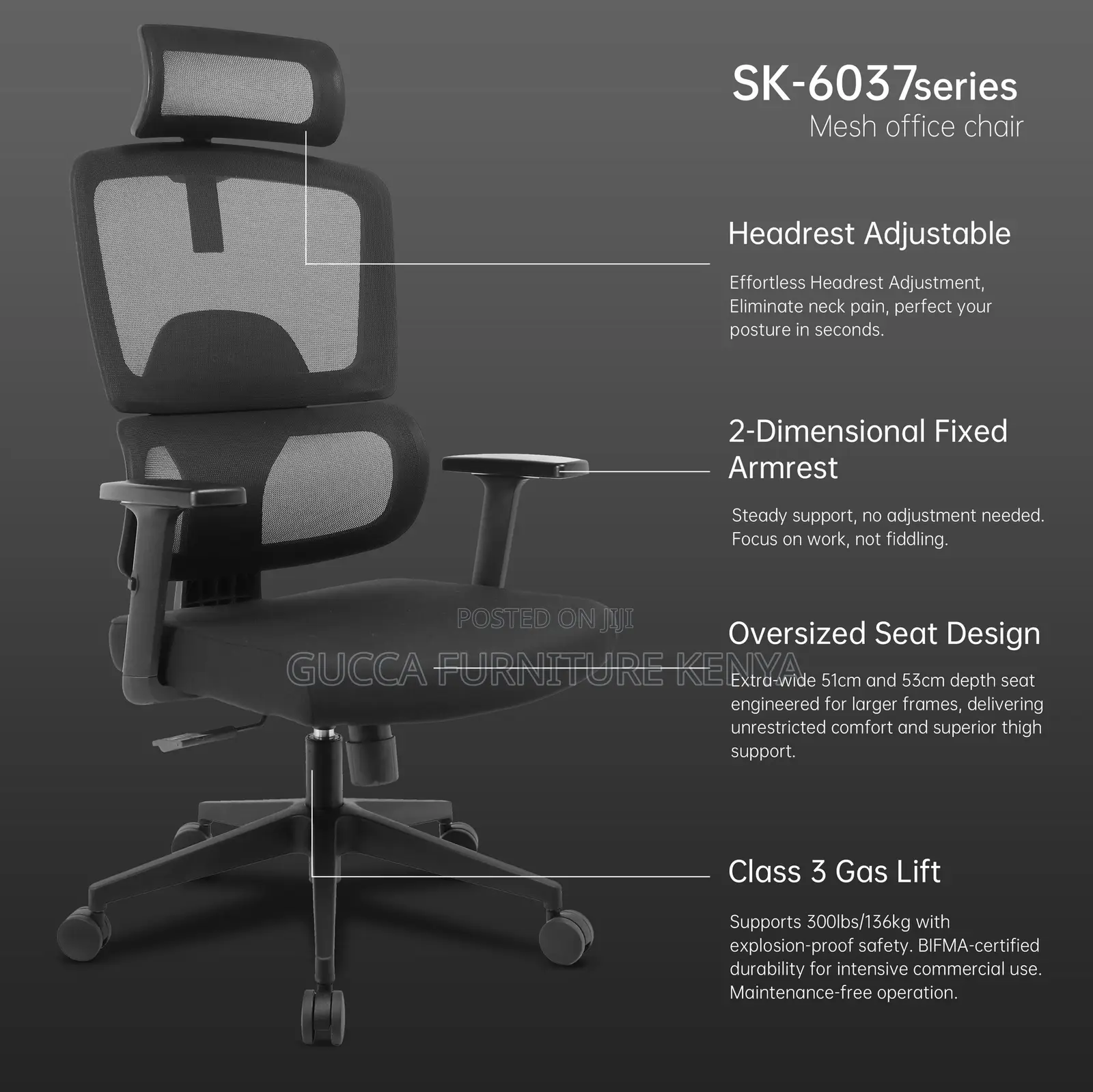Ergonomic High Executive Swivel Secretary Chair