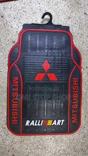 Mitsubishi Ralliart Logo 5pc Mats Textured ,Waterproof Grooved Pattern