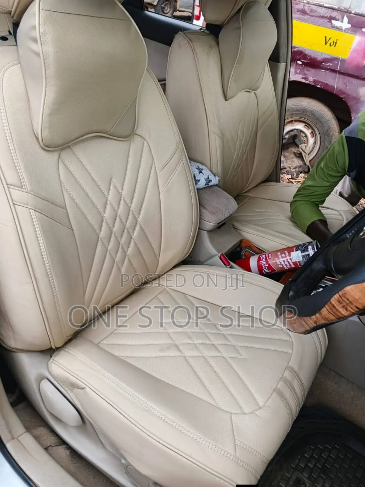 Baije Synthetic Leather Heavy Duty Seat Covers With Diamond Pattern