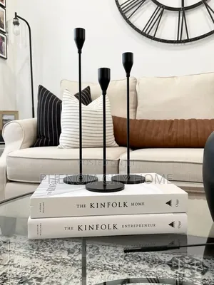 Black 3pc Metallic Candles Holders