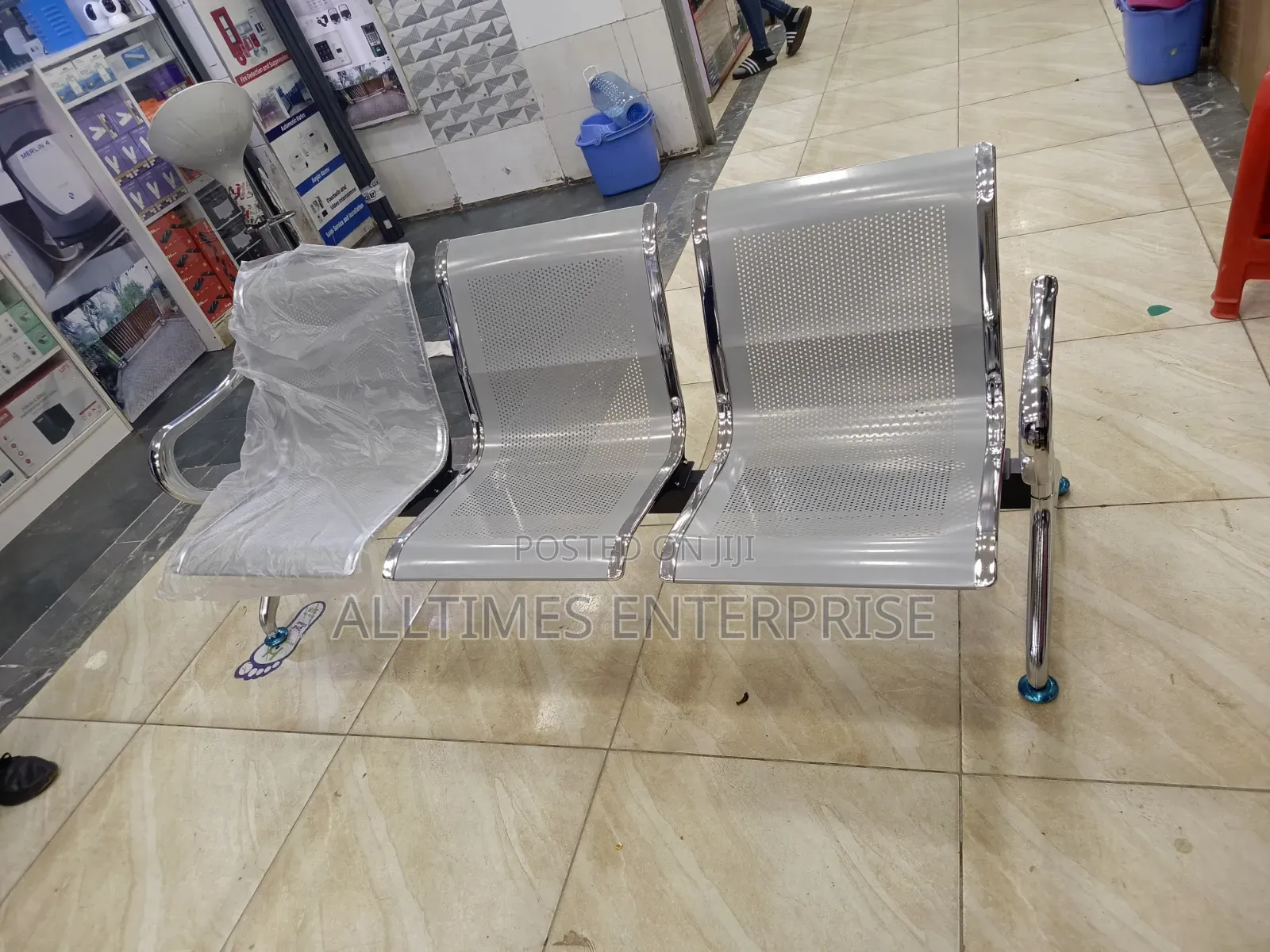 Reception Metal Waiting Bench 3-Seater X-2401