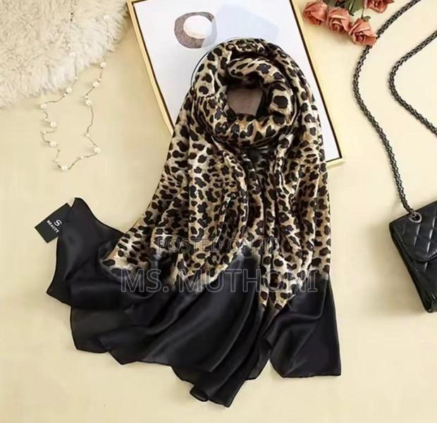 Leopard Print Silk Scarf/ Shawl - main view