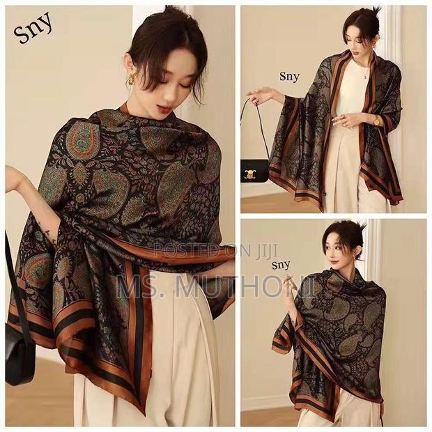 Leopard Print Silk Scarf/ Shawl - thumbnail 3