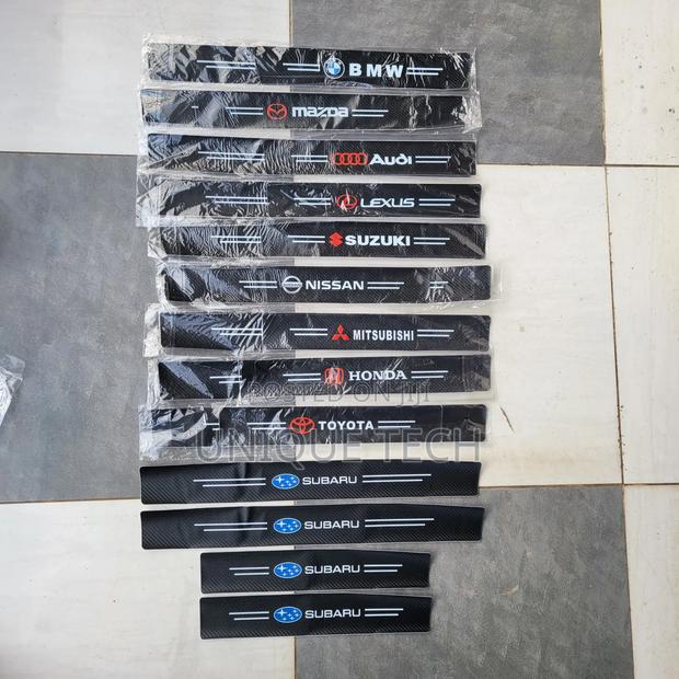 4pcs Branded Carbon Door Sill Step Stickers