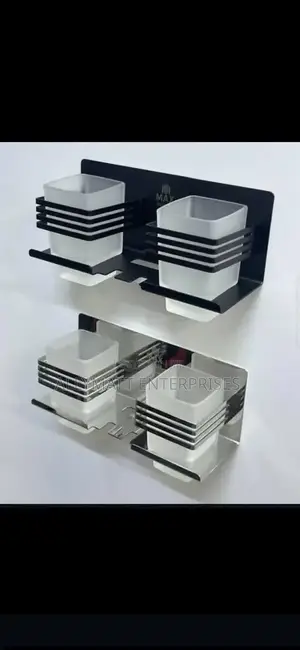 Double Silver Stainless Toothbrush Holder