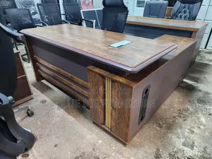 Executive Office Desk With Side Storage Cabinet