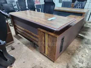 Executive Office Desk With Side Storage Cabinet