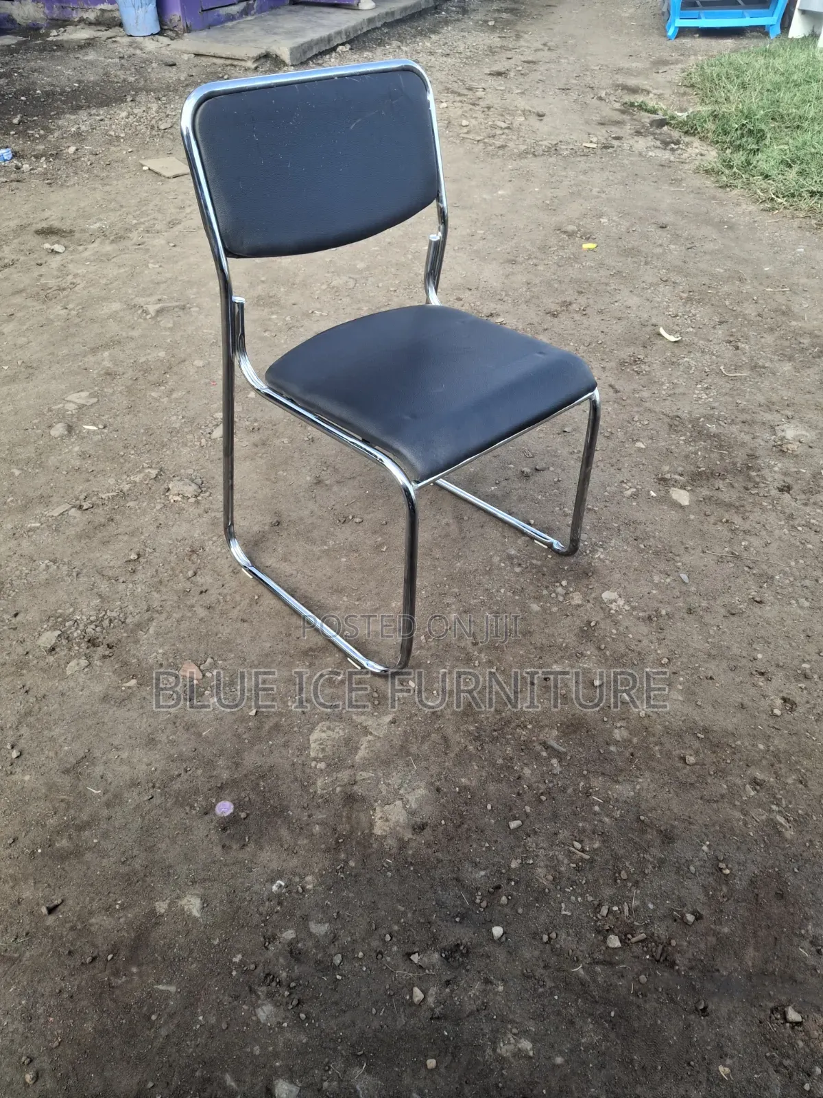 Office Leather Waiting Chair Armless