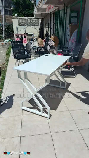 White Office Metallic Desk