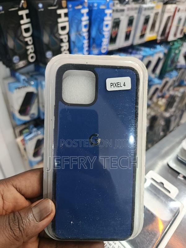 Navy Blue Liquid Leather Silicone Case Designed for the Google Pixel 4 - main view