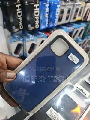 Navy Blue Liquid Leather Silicone Case Designed for the Google Pixel 4