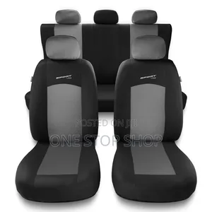 Grey Black Breathable Fabric Washable Seatcovers for 5seater Cars,Suvs