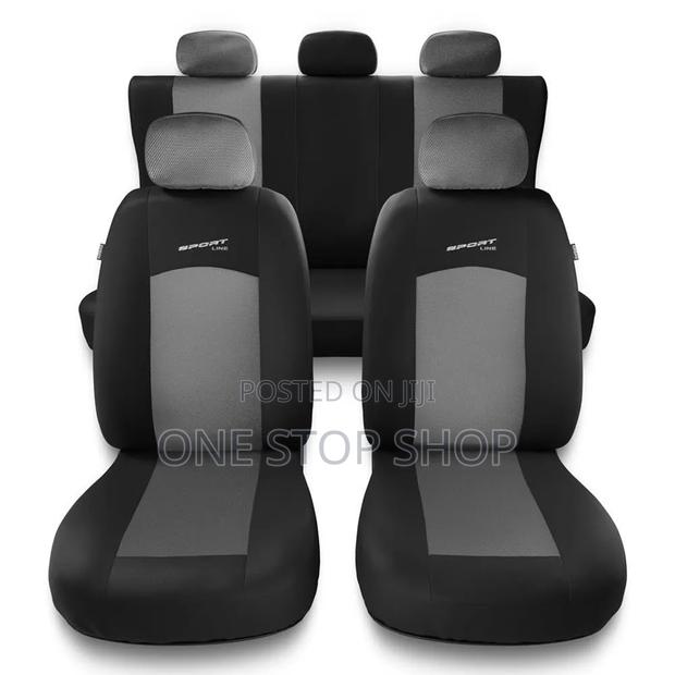 Grey Black Breathable Fabric Washable Seatcovers for 5seater Cars,Suvs