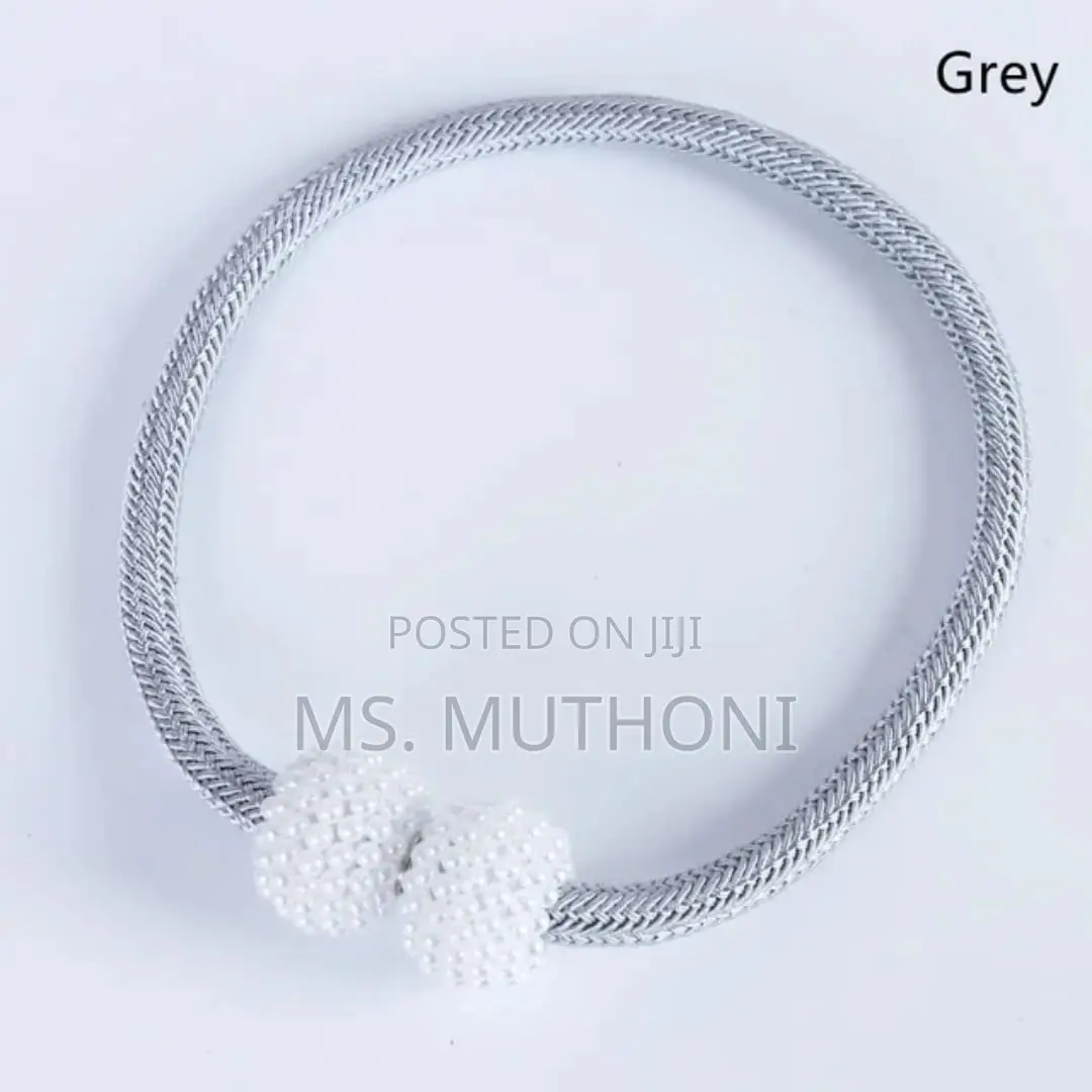 A Pair Magnetic Curtains Holders With Pearls*