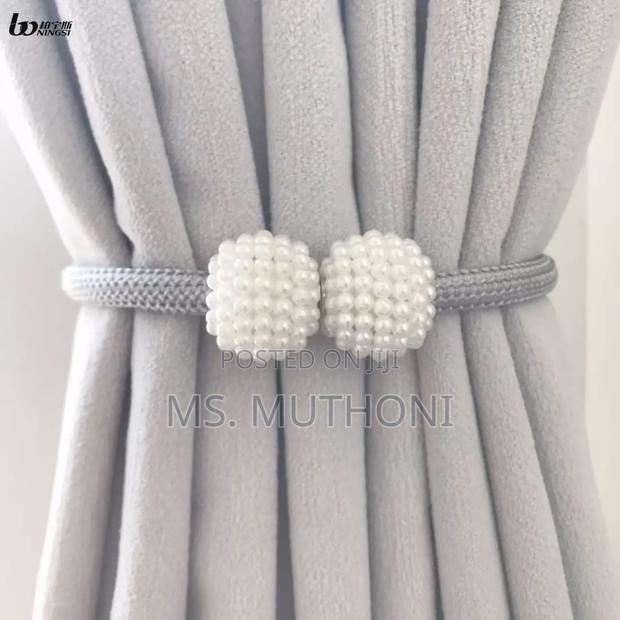 A Pair Magnetic Curtains Holders With Pearls*
