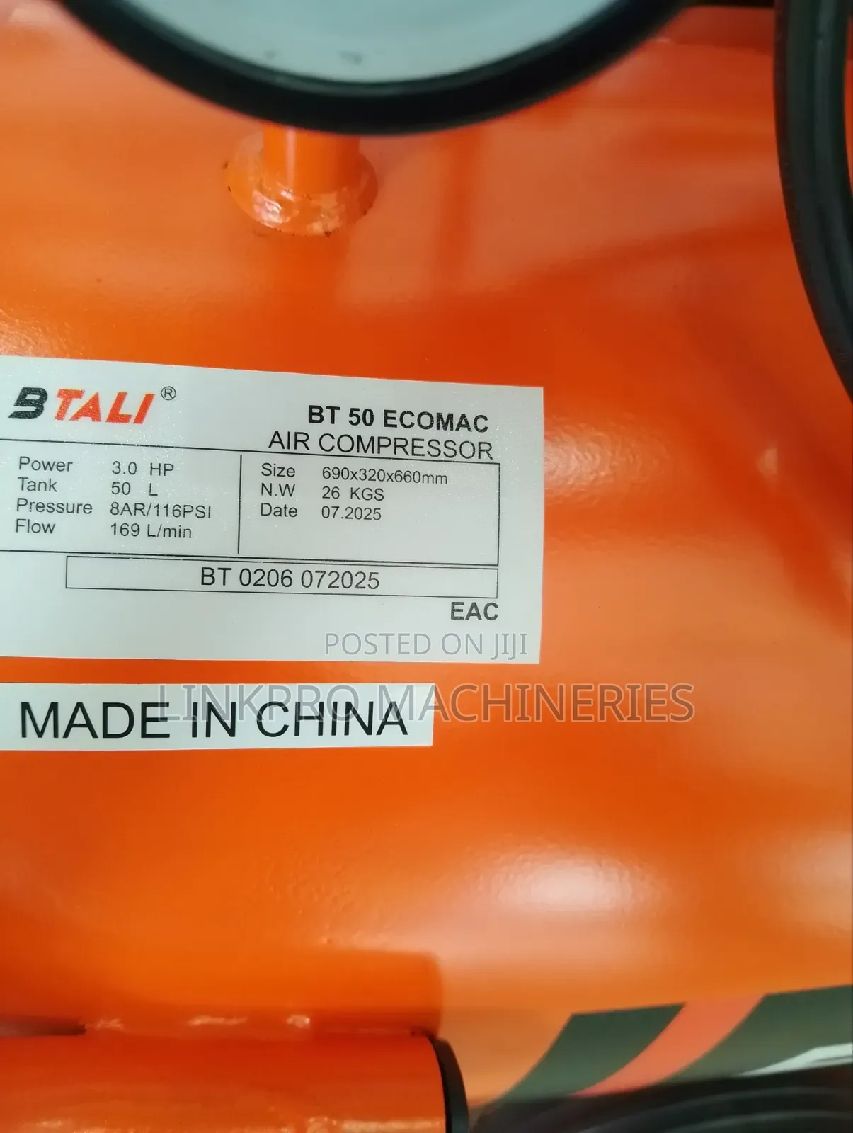50 Litres 3hp Btali Electric Air Compressor