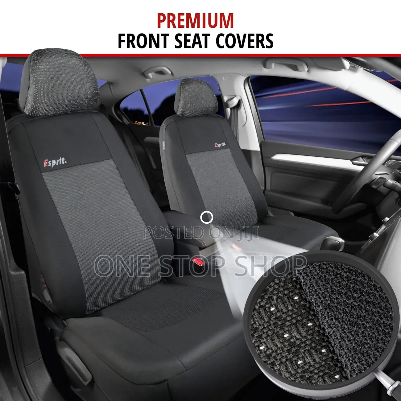 Front Rear Full Jacquard Fabric Seat Seat Cover With Foam Backing