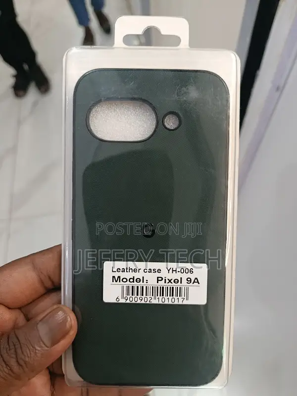Dark Green Leather-Finish Back Cover for a Google Pixel 9a Phone