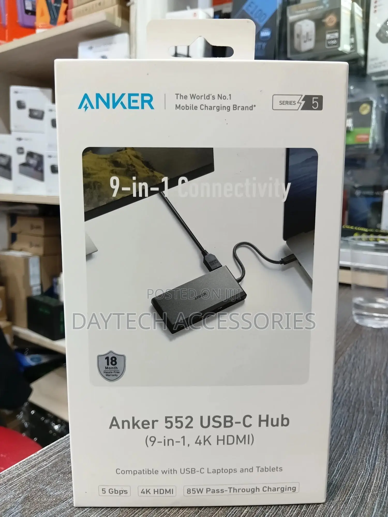 This Is an Anker 552 9-in-1 Usb-C Hub Adapter in Black.