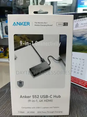 Anker Usb C Hub 552 (9-in-1, Hdmi) With 100w Power Delivery.