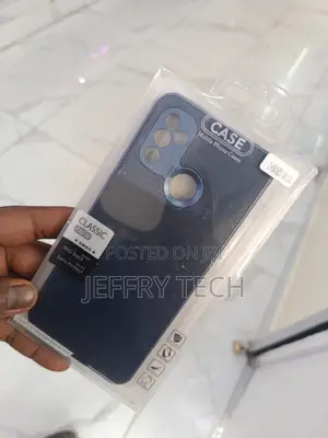 Dark Blue Silicone Case for a Oneplus Nord N100 Smartphone.