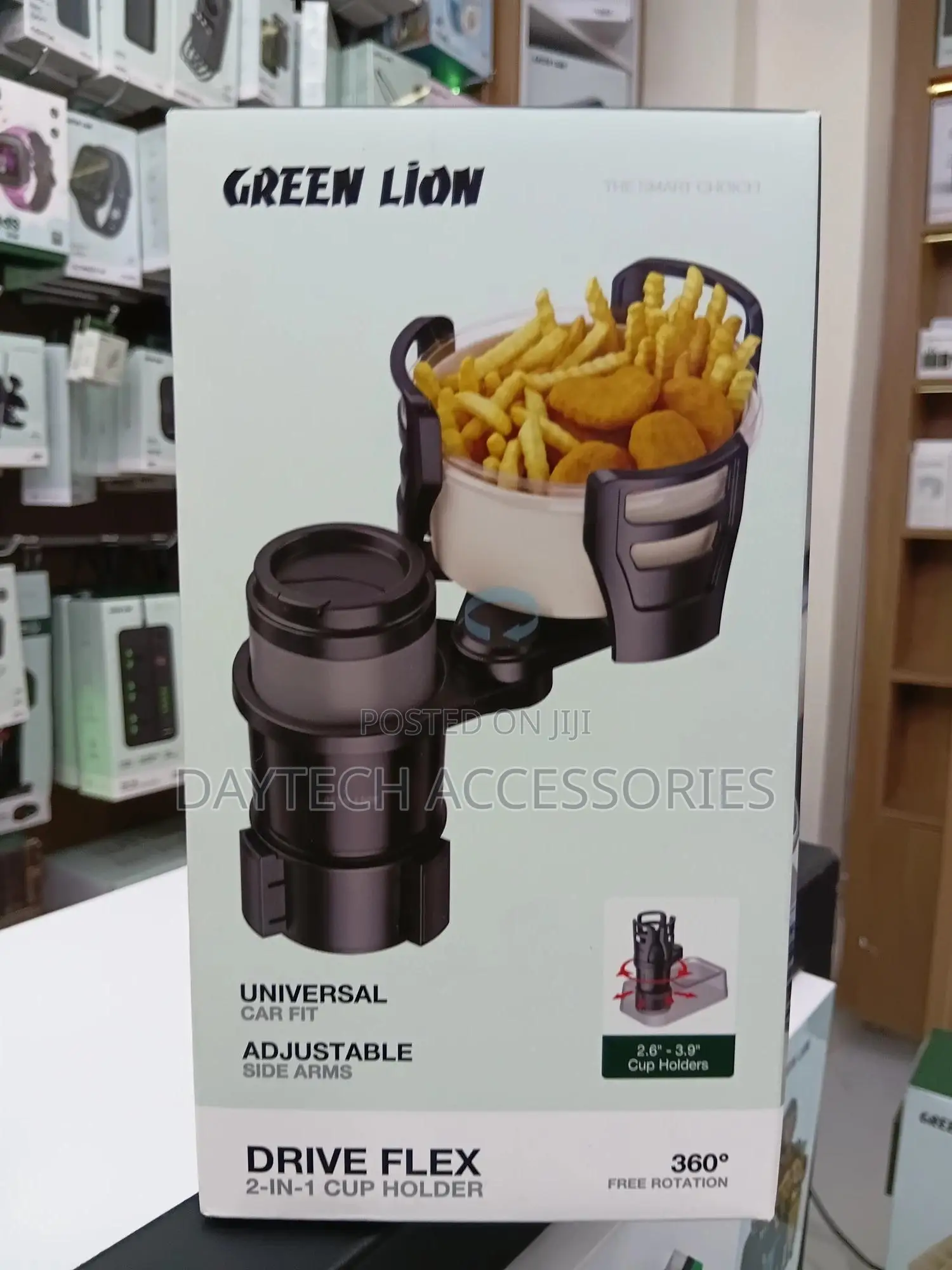 This Is a Green Lion Drive Flex 2-in-1 Cup Holder and Organizer.