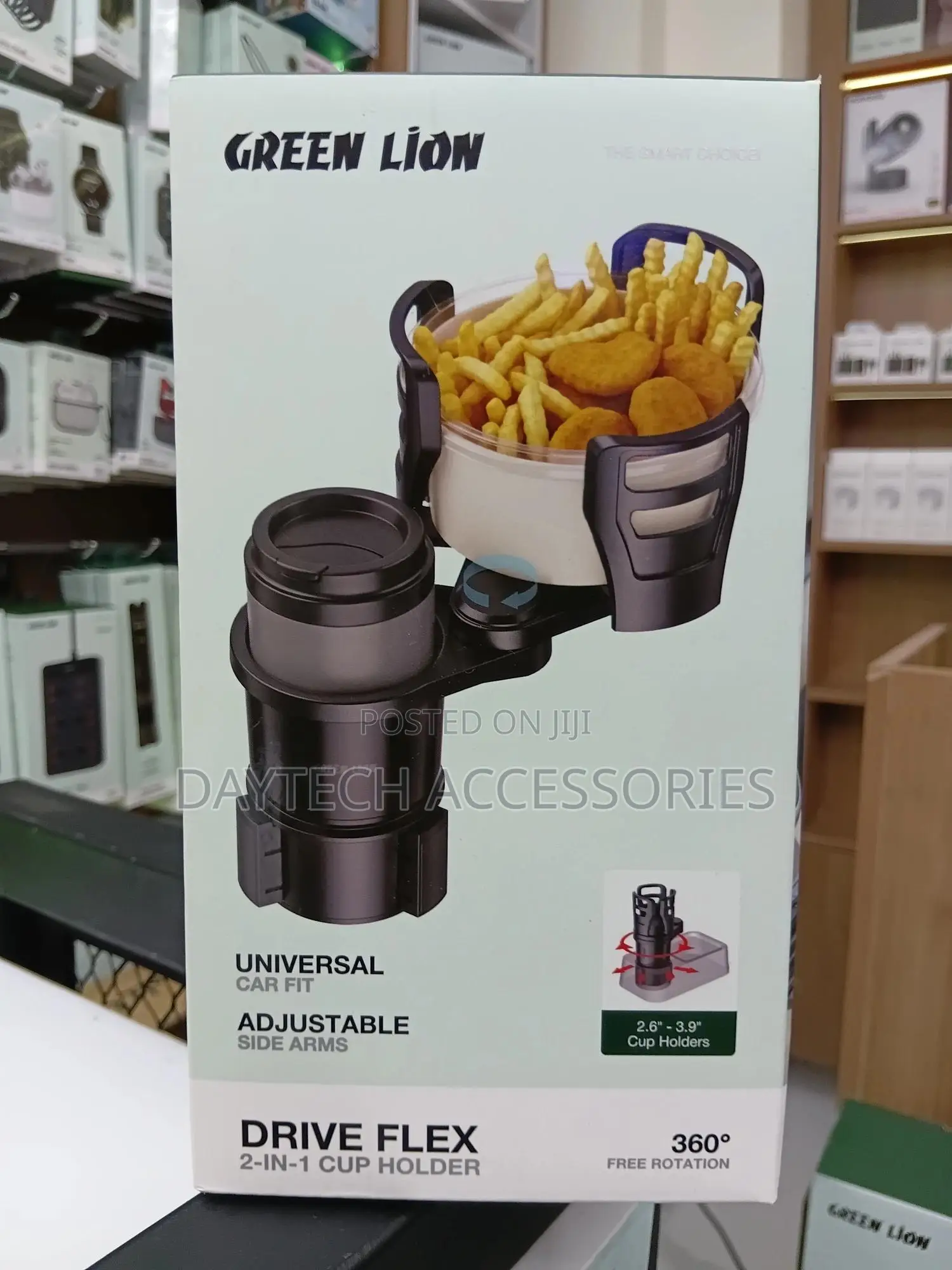 Green Lion Drive Flex 2-in-1 Cup Holder - Black