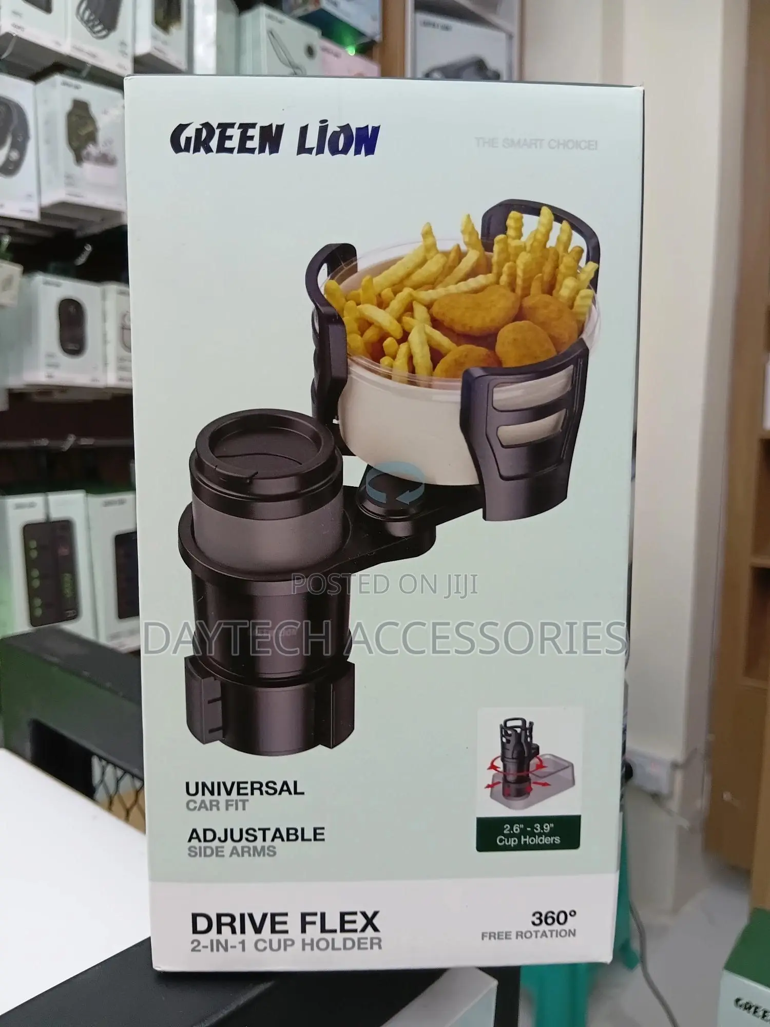 Green Lion Drive Flex 2-in-1 Cup Holder - Black