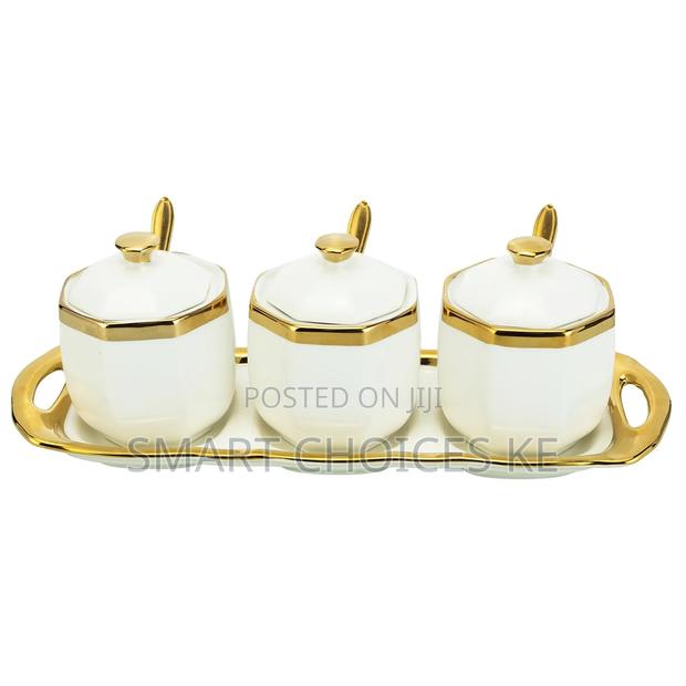 3pc Hexagonal Sugardish With Tray - main view