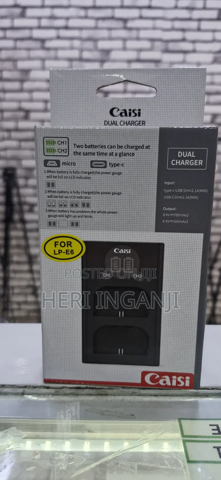 Caisi Lp E6 Double Sided Charger