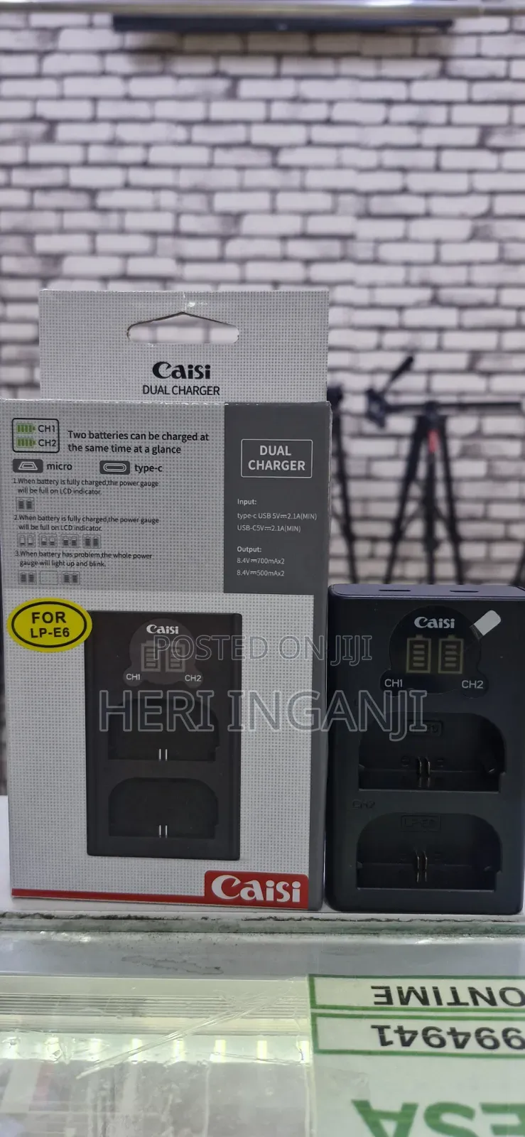 Caisi Lp E6 Double Sided Charger