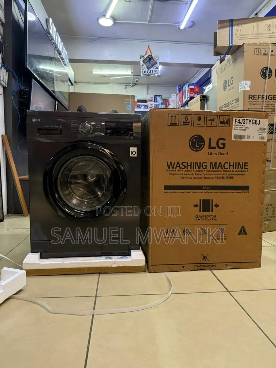 Lg 8kg Front Load Washing Machine Full Automatic - Black