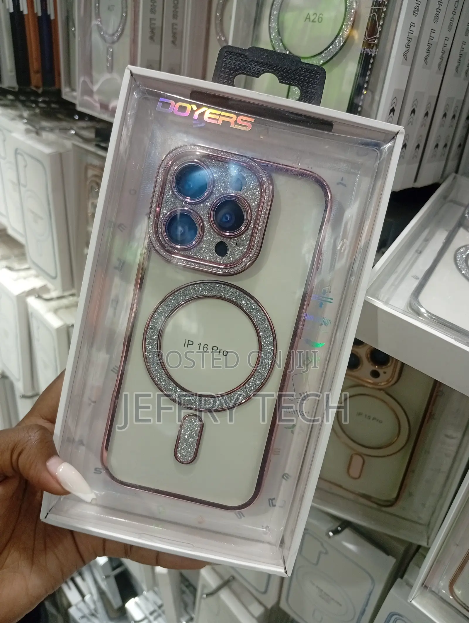 iPhone 16 Pro, Glitter-Plated Clear Magnetic Case