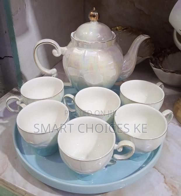 9pc Opal Glow Blue Tea Set - thumbnail 5