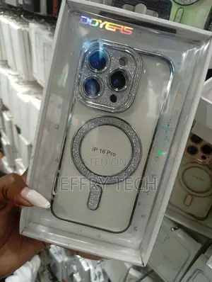 iPhone 16 Pro Transparent Case With a Silver-Rimmed Border.