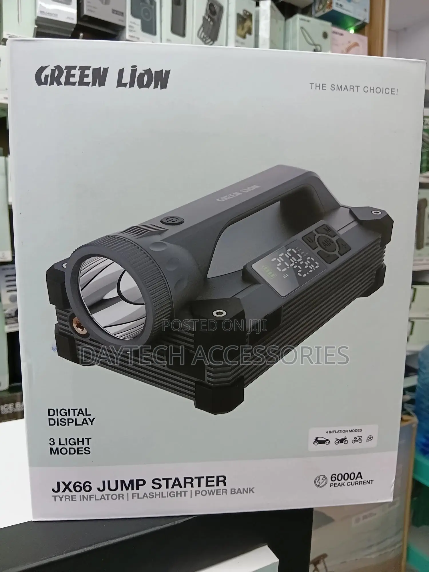 This Is a Green Lion Jx66 24000mah Jump Starter and Tire Inflator.