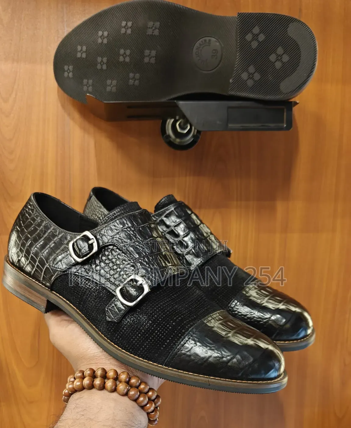 Quality Leather Sued Men Double Monks Official Casual Shoes