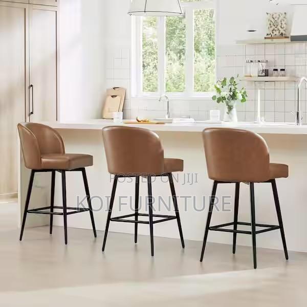 Barstools; Leather Classical Barstools - thumbnail 5