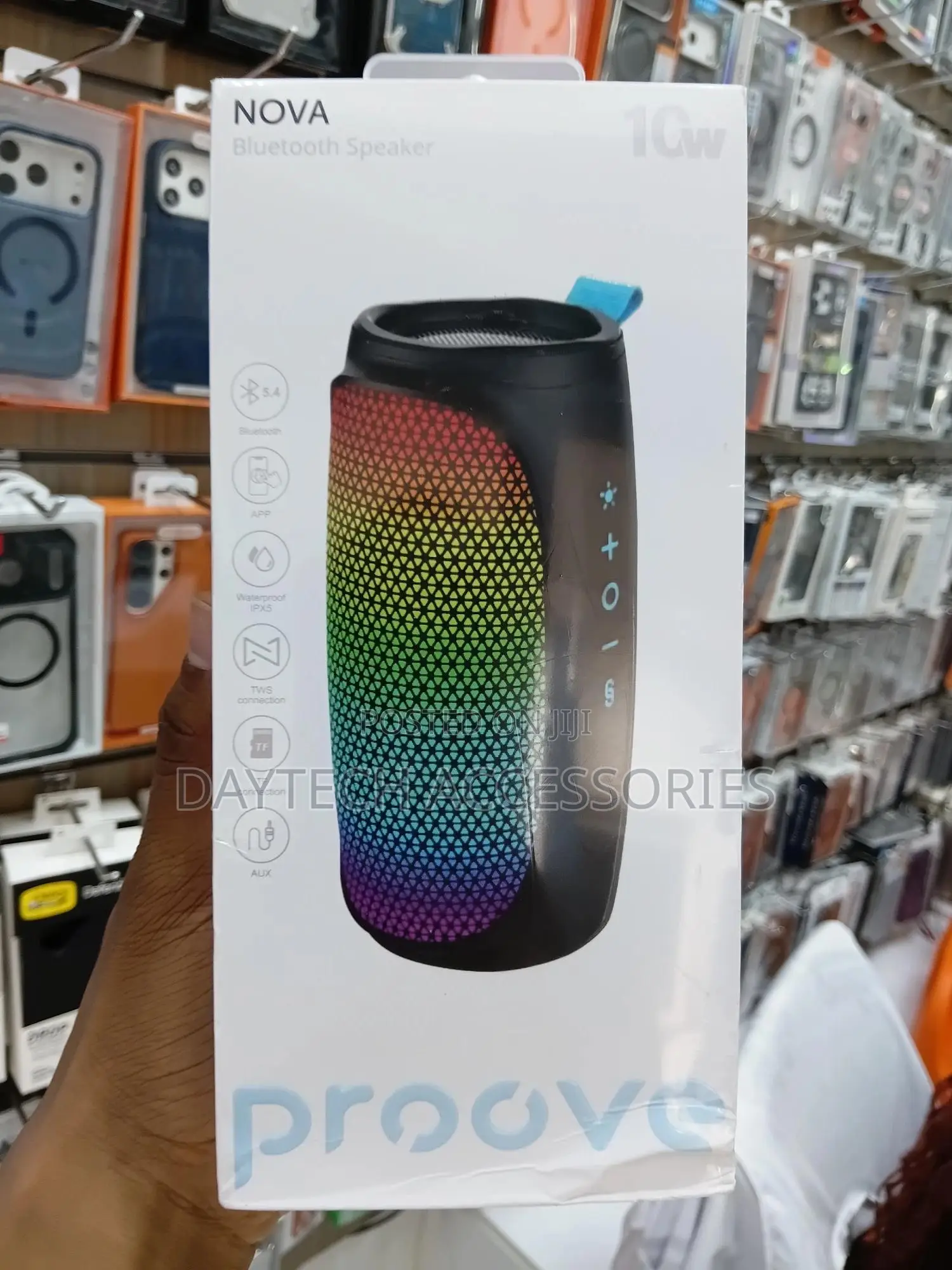 This Is a Proove Nova Bluetooth Speaker in Black With RGB Lighting.