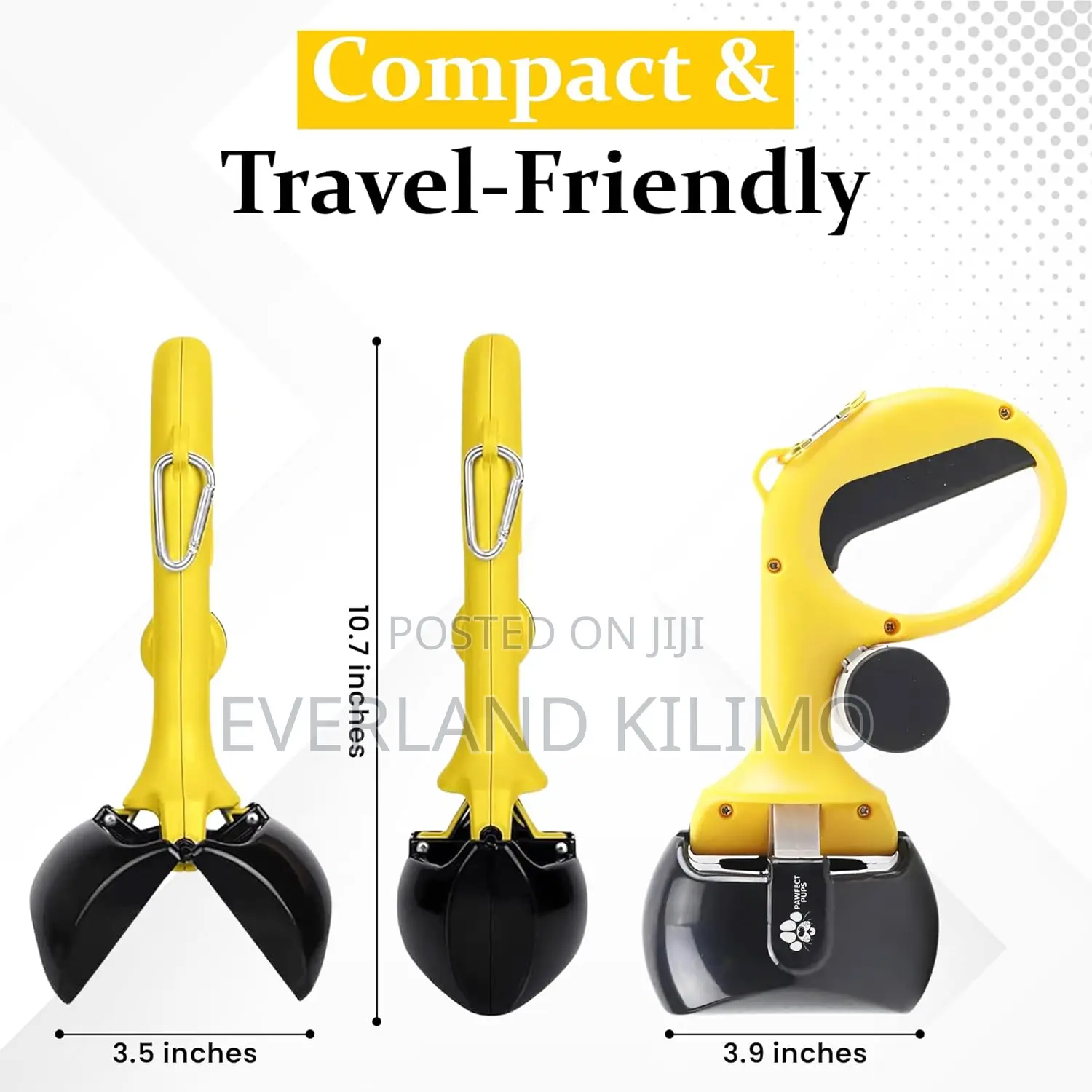 Short Plastic Poop Scooper With a Poop Bag
